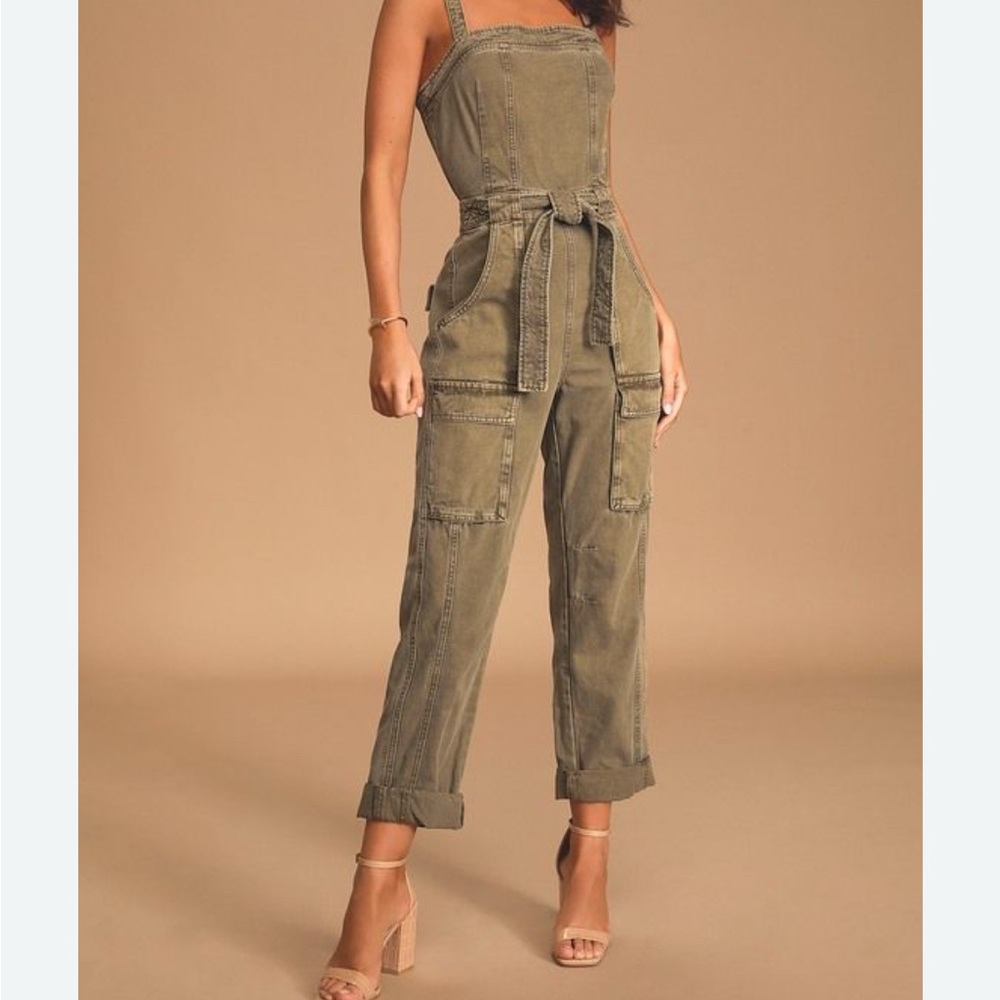 Olive Green Utility Jumpsuit Free People